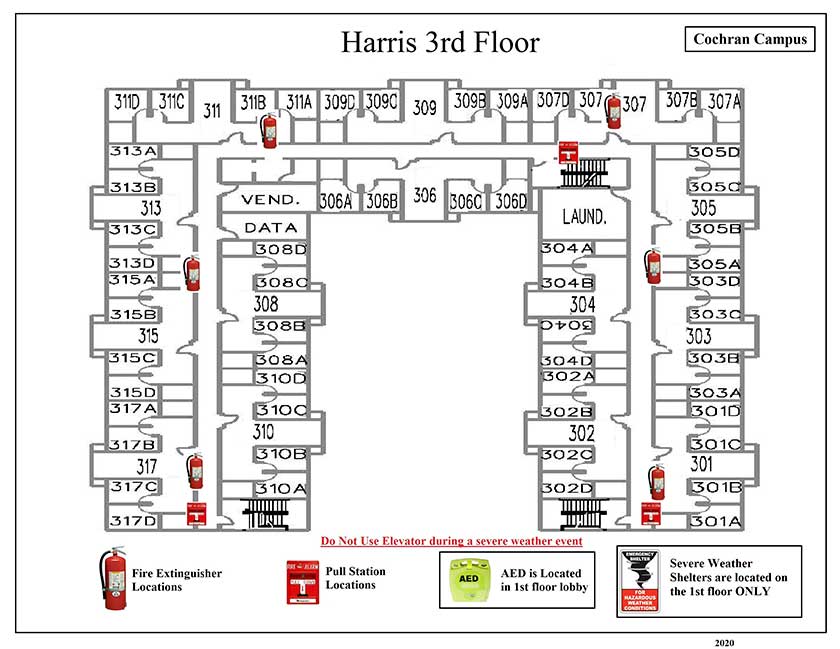Harris Hall 3rd Safety Diagram